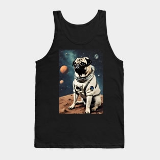 Astronaut Pug in Space Vintage Surreal Collage Art Tank Top